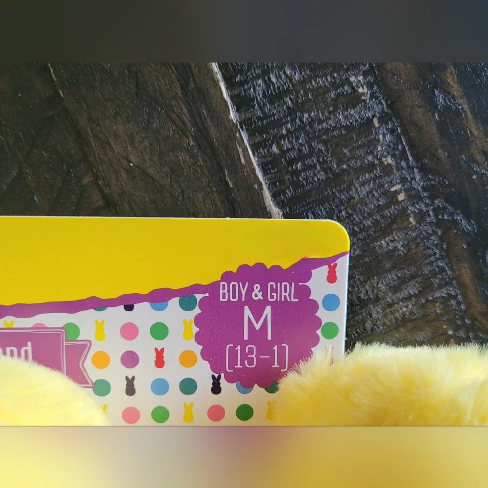 NEW Peeps Bunny Fleece Slippers/Headband Kids Size 13-1
